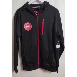 NBA Atlanta Hawks Full Zip Hoodie Mens Medium Black New Basketball Jacket